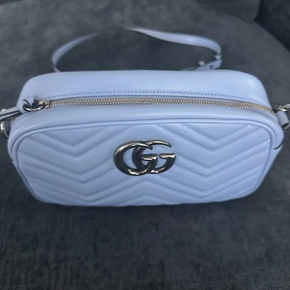 Gucci Light Blue Chevron Crossbody Bag - Picture 1 of 4
